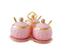 ALCXAZS Frascos para condimentos con tapa y cucharas. Juego de 3 tarros compactos para condimentos de mostrador cocina. Frascos para sal, pimienta y especias con tapa y cucharas. Caja para