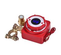ALCXAZS Interruptor de desconexión remota de batería con comprobador voltaje y pilares cobre resistentes a la oxidación. Compatible con vehículos todo terreno, camiones, autocaravanas y, Rojo