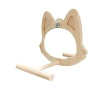 ALCXAZS Jaula Colgante para pájaros, Juguete, emocionante Soporte para pájaros Que fomenta el Juego Activo y el Descubrimiento en hábitats, Espejo de para Madera para Loros, Espejo con Percha.