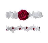 ALCXAZS Liga de encaje con decoración floral, liga elástica para boda, prenda de novia que realza el encanto en días especiales, cinturón Para blanco para novia con flores.