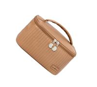 ALCXAZS Manténgase organizado en los Viajes con una práctica Bolsa de Maquillaje Bolsa de cosméticos Amplia aplicación para Mujeres Organizador Maquillaje, Marrón Moca