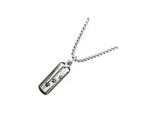ALCXAZS Medallón porta cenizas, joya conmemorativa única con un cilindro simple, collar de urna de cremación, cilindro que no se decolora, regalo duelo, joyería cremación, Plata, 32 x 11 mm