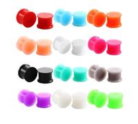 ALCXAZS Medidores de oreja flexibles Piercing Calibre de túnel goma suave 12 pares Kits expansor oreja ligeros y cómodos Tapones túneles carne flexibles Estiramiento túnel