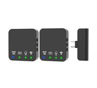 ALCXAZS Micrófono USB C con cancelación de Ruido, minimicrófono inalámbrico portátil de Voz Clara para teléfono Celular, micrófono Solapa ABS, relámpagos, Micrófonos duales