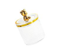 ALCXAZS Moderno Soporte para Almohadilla de hisopo de algodón para Maquillaje Escritorio, encimera baño, con Tapa, Moderno y eficiente, Claro, 9x13.5 cm