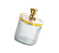 ALCXAZS Moderno Soporte para Almohadilla de hisopo de algodón para Maquillaje Escritorio, encimera baño, con Tapa, Moderno y eficiente, Gris, 9x13.5 cm