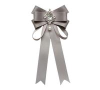 ALCXAZS Pajarita preatada Pajarita preatada para hombres y mujeres Elegante broche de lazo de cinta Accesorio para vestir Conjunto Elegante broche lazo cinta Cuello camisa, Gris, 11x22cm