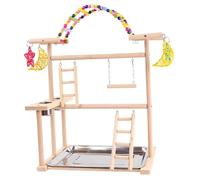 ALCXAZS Parque de Juegos para pájaros, Soporte de para Madera para Loros, Que Ofrece emocionantes oportunidades Juego y Ejercicio para cotorras y periquitos. Parque Juegos para pájaros, Soporte