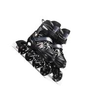 ALCXAZS Patines en línea para Mujer, Patines de Ruedas Transpirables de Elasticidad Resistentes al Desgaste para Adultos, Zapatos Patinaje a Prueba Golpes Flash, Negro/L