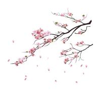 ALCXAZS Pegatina de pared de flor ciruelo, calcomanía rama estilo elegante para el hogar y la Oficina, papel tapiz artístico autoadhesivo, póster para dormitorio y sala estar, Tipo izquierdo