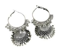ALCXAZS Pendientes Jhumka redondos elegantes, accesorios de estilo moderno y respetuosos con la piel, pendientes Jhumka indios a prueba de herrumbre, con borla