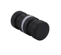 ALCXAZS Perilla de puerta de vidrio espalda con espalda aleación aluminio, extractor superficie lisa, manija ducha baño, herrajes para muebles gabinete, L/Negro