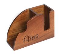 ALCXAZS Portafiltros de café en forma de cono, elegante estante de almacenamiento de Para madera de gran capacidad, organizador fácil de limpiar, contenedor para decoración de