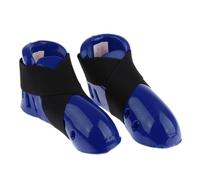 ALCXAZS Protector de Entrenamiento de pies protección para Karate y Taekwondo, Deportes Combate, Zapatos PU, Equipo fijación Estable y Flexible, Azul, l