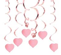 ALCXAZS Remolinos colgantes de corazón, suministros de techo hidromasaje, adorno atractivo plástico, adorno compromiso, accesorios para el hogar, corazón oro rosa