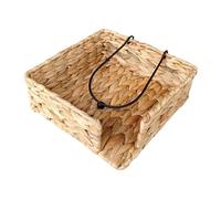 ALCXAZS Servilletero de mimbre tejido a mano con un hermoso diseño de jacinto agua, elegante decoración para el hogar. El servilletero jacinto agua está hecho un resistente marco metal, 19x19x7cm