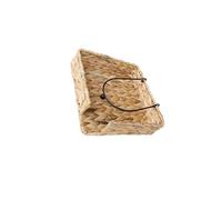 ALCXAZS Servilletero de mimbre tejido a mano con un hermoso diseño de jacinto agua, elegante decoración para el hogar. El servilletero jacinto agua está hecho un resistente marco metal, 19x19x5cm