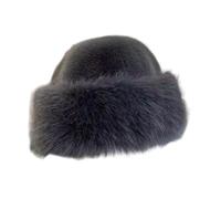 ALCXAZS Sombrero cosaco, sombrero ruso, cálido de piel sintética para invierno, para viajar, montar a caballo y snowboard, Gris oscuro, para 60CM