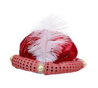 ALCXAZS Sombrero de sultán, sombrero de príncipe árabe, turbante indio, accesorio para disfraces, ideal para juegos rol en diversas ocasiones, añadiendo un toque exótico al disfraz. unisex, rojo