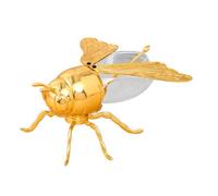 ALCXAZS Tarro de miel de abeja funcional con cuchara, moderno,Oro,l