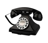 ALCXAZS Teléfono retro con audiolibro que ofrece un potencial de grabación ilimitado en bodas y otras celebraciones. Modelo de teléfono fijo. escritorio. Estilo antiguo, Negro, 22.5 x 16.4 x 18 cm