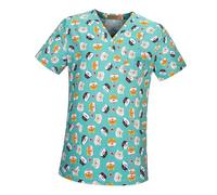 ALCXAZS Uniforme médico para mujer y hombre, ligero, suave, con bonitos patrones, cintura ajustable que permite un movimiento cómodo en el trabajo, uniforme de trabajo de, Patrón de perro, L
