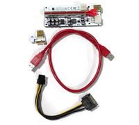ALCXAZS VER012MAX Tarjeta PCI-E con Hebilla Cable expreso de minería 1X a 16X Extensor de energía Adaptador Externo actualizado Velocidad, Rojo