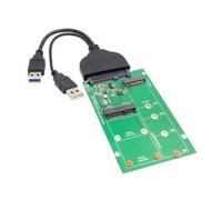 Alda PQ® Premium - Beamerlampen Adaptador USB 3.0 a SATA 22pin Disco duro de 2.5 "a 2 en 1 Combo Mini PCI-E 2 Lane M.2 NGFF y MSATA SSD Convertidor