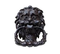 Aldaba Aldaba de puerta entrada hierro fundido negro con diseño cara león, 12,5 x 17 cm, for decoración puertas jardín granja Para Puerta