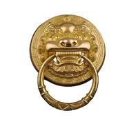 Aldaba de puerta con cabeza de león en tono latón antiguo Anilla de tirador para puerta principal de aleación de zinc resistente, estilo vintage decorativo(B,20cm)