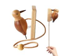 Aldaba hecha a mano - diseño de pájaro | Timbre decorativo de pájaro carpintero para entrada de casa, vintage para puerta de entrada, campana de madera creativa, señal de bienvenida, decoración