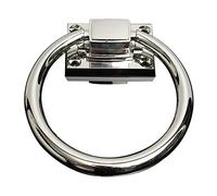 Aldaba Puerta Exterior, 1pcs gota de plata brillante anillo tiro madera Aldaba Presidente tirones manija la puerta tracción se despliegan en Instalar