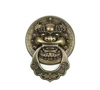 Aldaba Puerta Exterior Aldaba de puerta con cabeza león fundido grande, tirador anillo, mango latón Vintage, madera maciza, 30CM(300MM Bronze color)