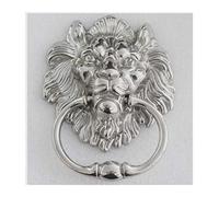 Aldaba Puerta Exterior, Estilo Vintage Lionhead Madera Aldaba De Bronce Plata Sofá Silla Y Jalar Anillos Gota Manijas(3)