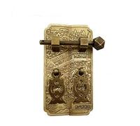 Aldaba Puerta Exterior, Gabinete de bloqueo Cierre puerta Aldaba Tirador latón bronce Muebles Ropa Vino libro Gaza(Pattern 3)