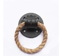 Aldaba Puerta Exterior, Morden simple brida de tubería hierro Puerta Tirador del golpeador con la cuerda Loft Industria Estilo Despliegue Instalación for puerta interior(Gold black)