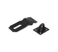 Aldabas para candados Pestillo de puerta cobertizo, candado acero inoxidable for cajón, cerrojo, perno casa, hebilla, tornillos, seguridad(Black 3 inch)