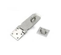 Aldabas para candados Pestillo de puerta cobertizo, candado acero inoxidable for cajón, cerrojo, perno casa, hebilla, tornillos, seguridad(Silver 4 inch)