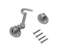 Aldabilla multiusos reforzada con tornillos 100 mm latón niquelado mate