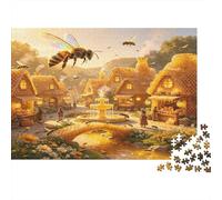 Aldea Campestre de Abejas Puzzle de 1000 Piezas Papel Puzzle para Adultos Juego de Puzzle 1000 Piezas Relajante Decorativo Regalo 52x38cm/1000pcs