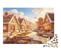 Aldea Casas de Jengibre Puzzle de 1000 Piezas Cartón para Adultos Mundo Dulce Fantasía Relajación Enfoque Regalo Familiar Hogar 70x50cm/1000pcs