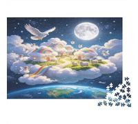 Aldea de Cuentos en Las Nubes Puzzle de 1000 Piezas Papel para Adultos Cielo Nocturno de Ensueño Juego de Puzzle 1000 Piezas Decoración Relajación Regalo 52x38cm/1000pcs