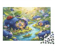 Aldea de Duendes de Arándanos Fantasía Puzzle de 1000 Piezas Papel para Adultos Río Encantado para Relajarse Decorar y Regalar 70x50cm/1000pcs