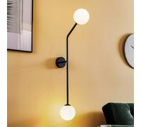 ALDEX Aplique de pared Pure, 2 luces, negro, vertical