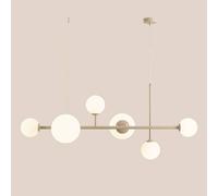 ALDEX Lámpara colgante Joel, beige/blanco, 6 luces