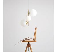 ALDEX Lámpara colgante Joel, latón/blanco, 4 luces