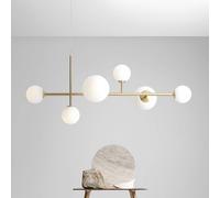 ALDEX Lámpara colgante Joel, latón/blanco, 6 luces