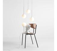 ALDEX Lámpara colgante Joel, redonda, blanca, 3 luces