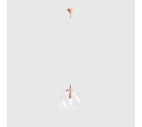 ALDEX Lámpara colgante Nohr con pantalla de cristal, coral/transparente