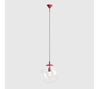 ALDEX Lámpara colgante Nohr con pantalla de cristal, rojo vino/transparente